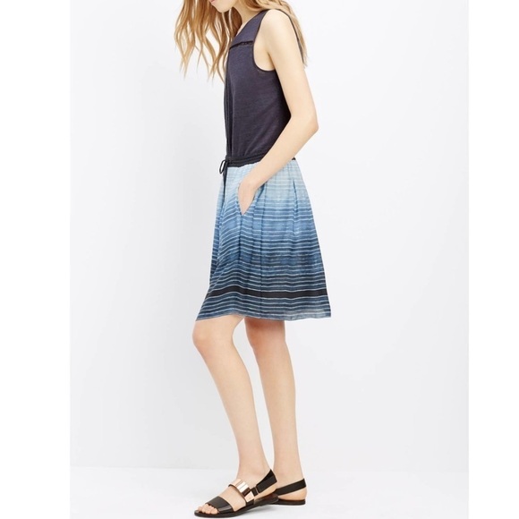 Vince Striped Ombre Print Silk Skirt - Picture 3 of 11